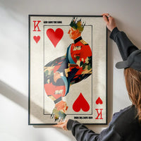 King Charles III Playing Card King of Hearts Print