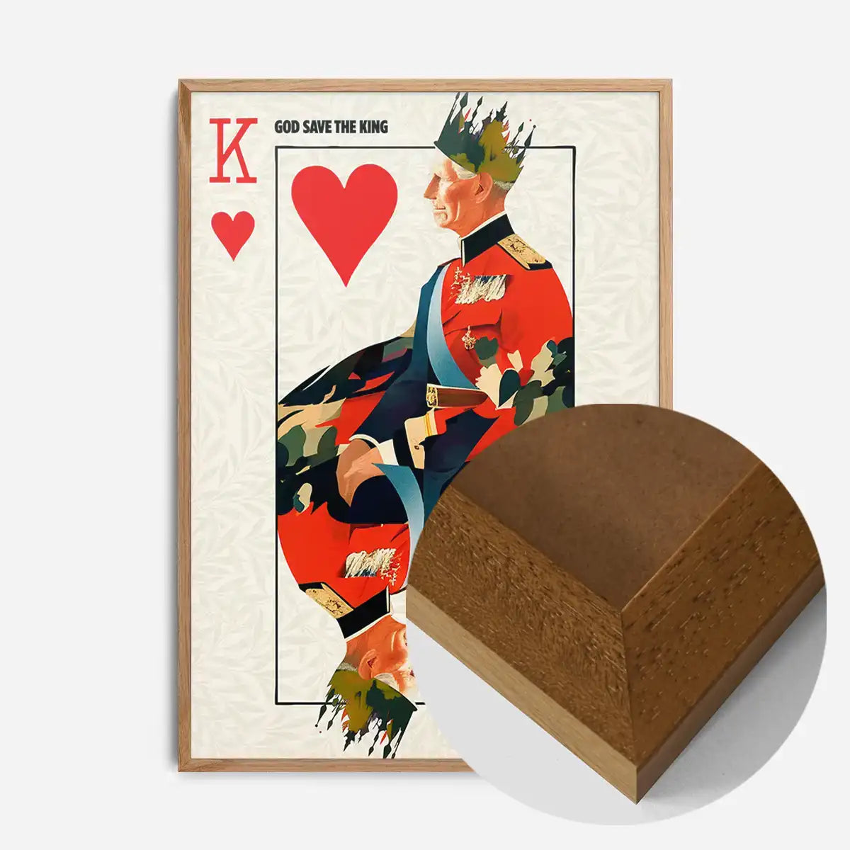 King Charles III Playing Card King of Hearts Print