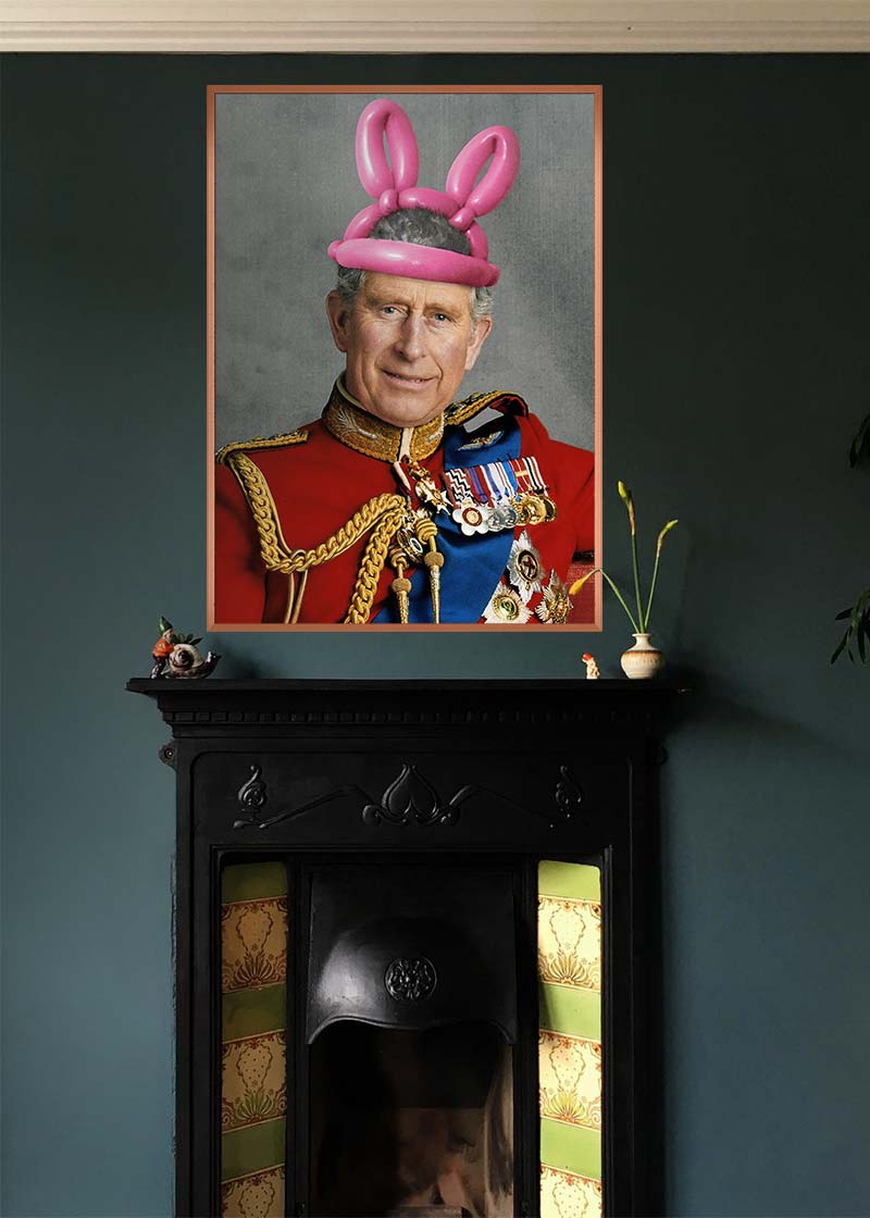 King Charles III Bunny Ears Print