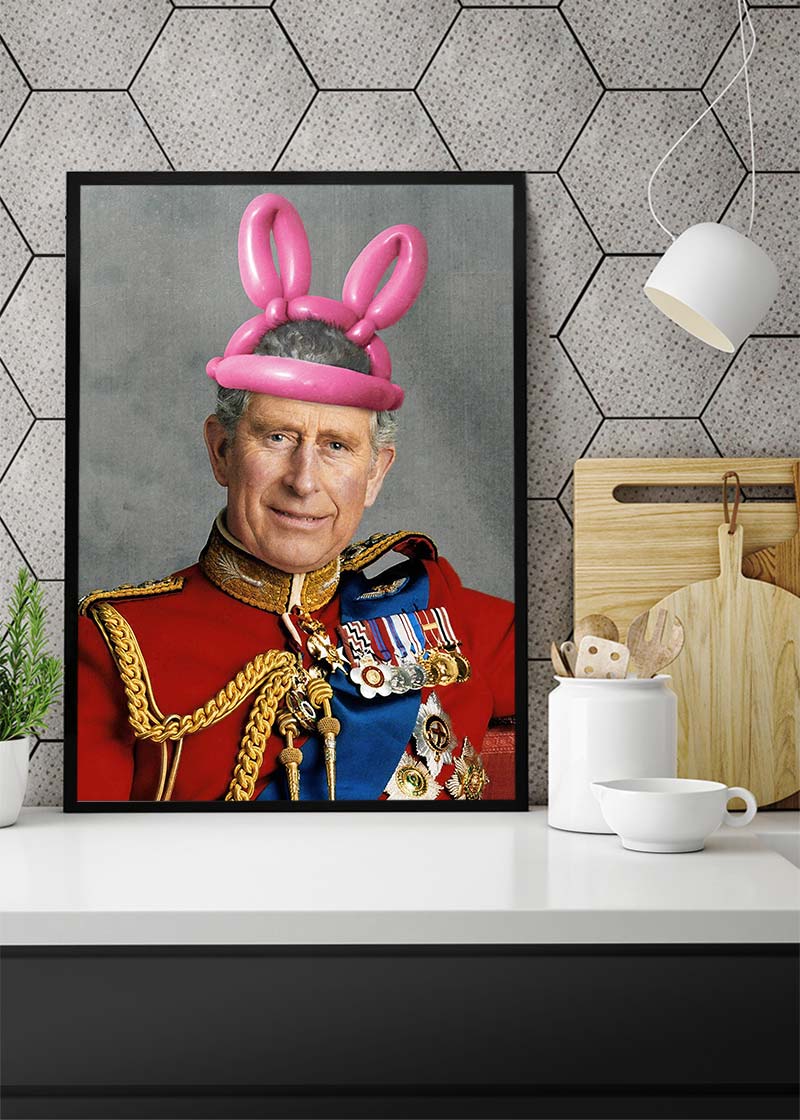 King Charles III Bunny Ears Print