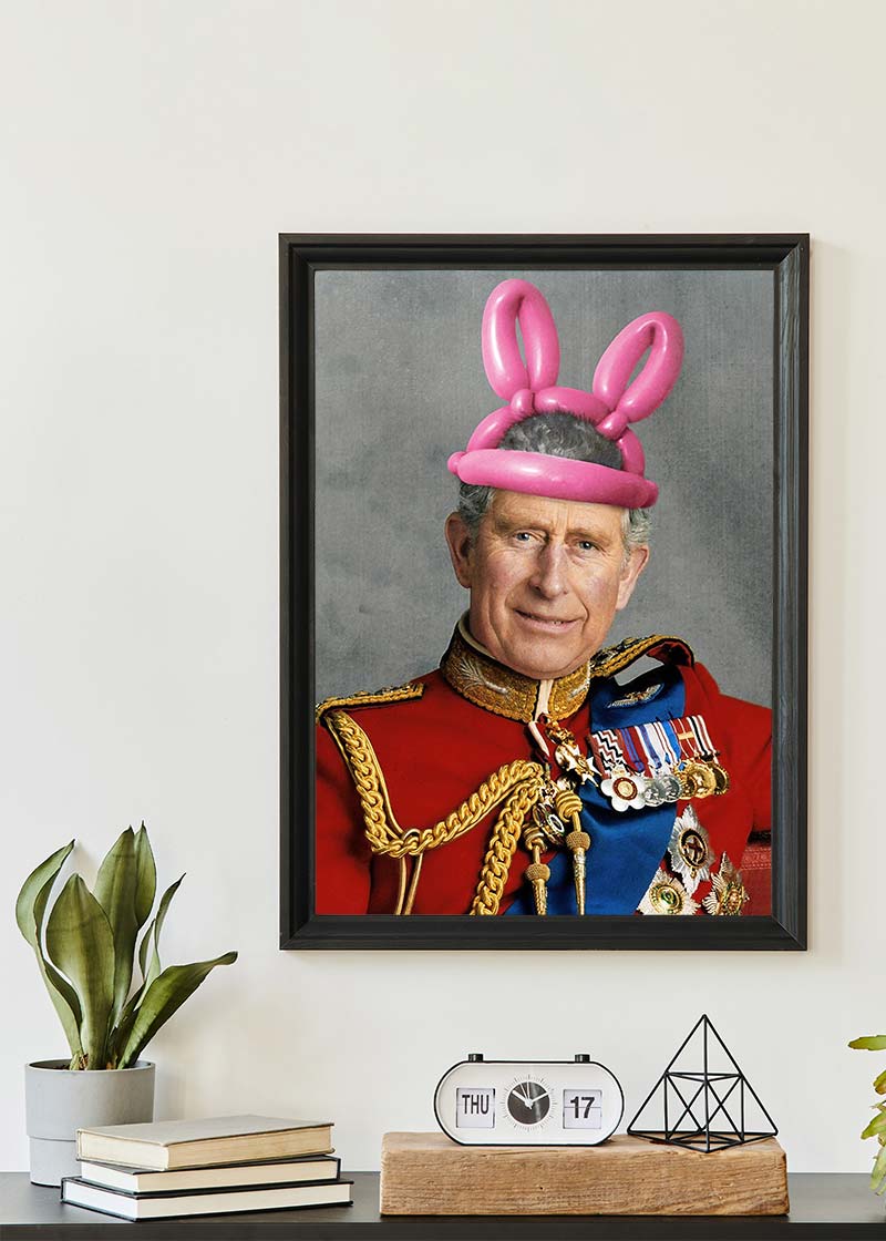 King Charles III Bunny Ears Print