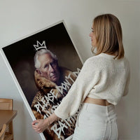 Don't Do Charlie King Charles bathroom print displayed on a wall in a styled room