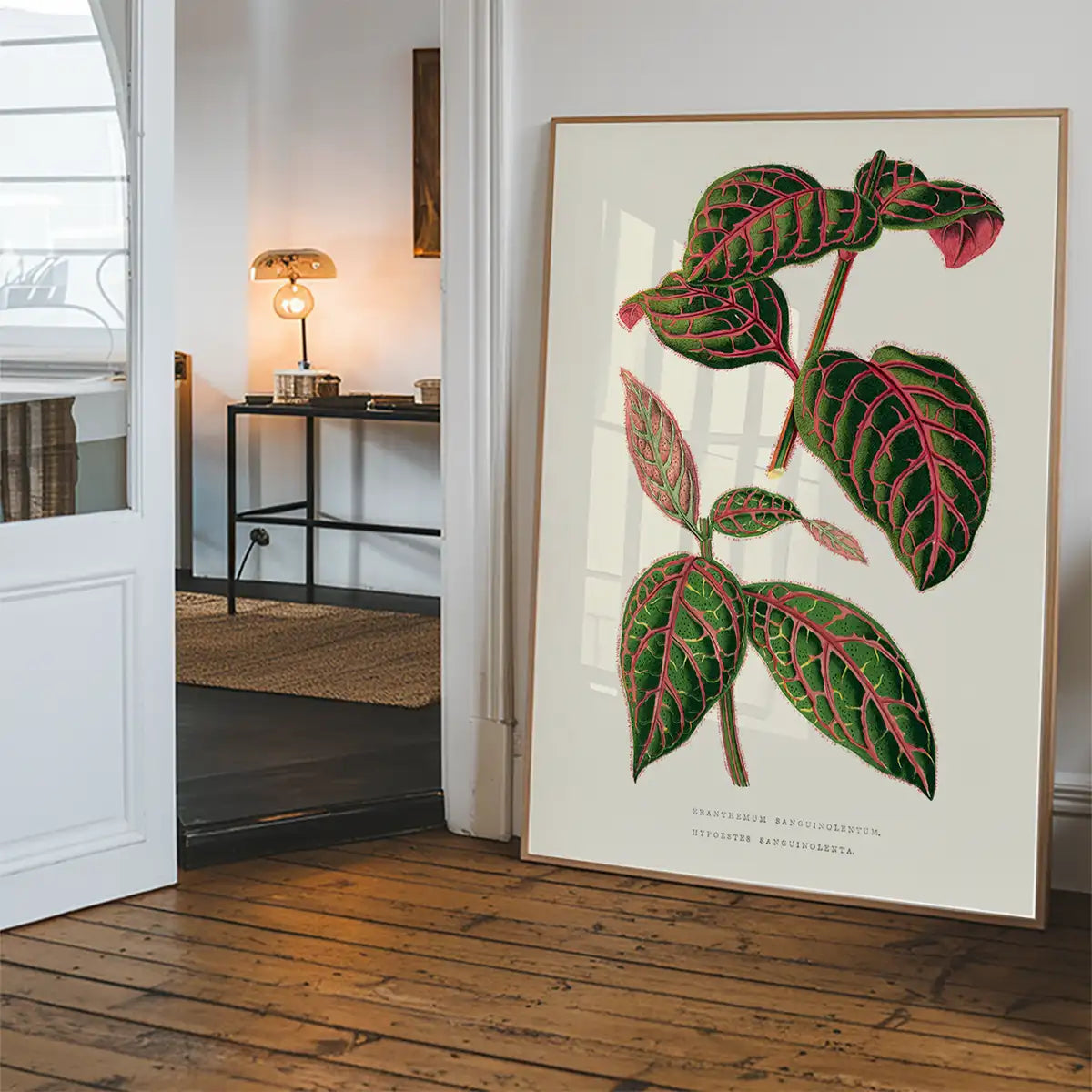 Green Eranthemum leaf botanical illustration print