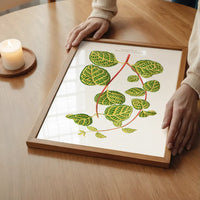 Green Lonicera Brachypoda leaf botanical illustration print