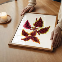 Pink Coleus leaf botanical illustration print