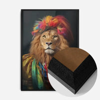 Rainbow Lion Animal Portrait Print