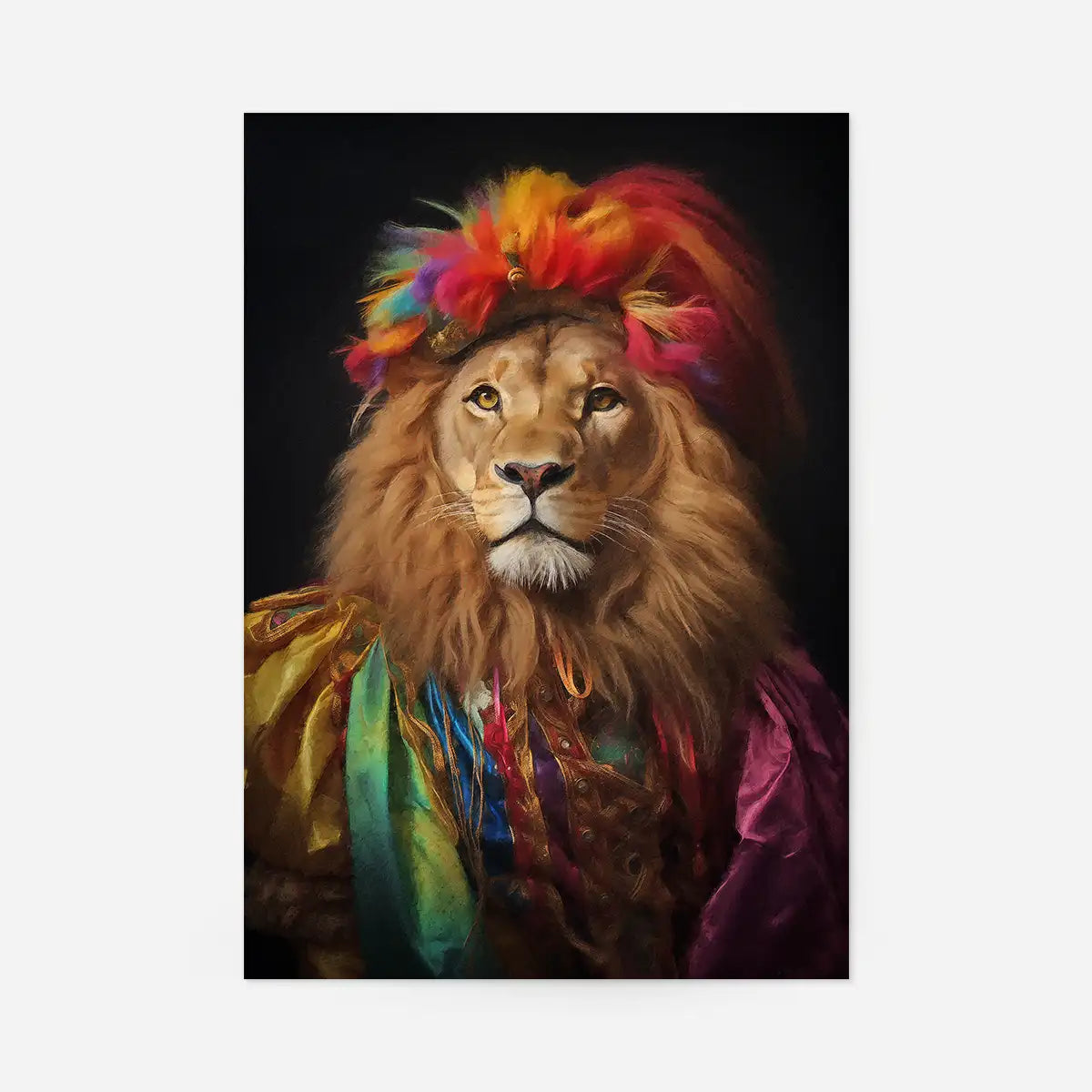 Rainbow Lion Animal Portrait Print