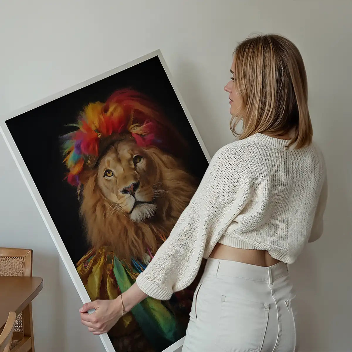 Rainbow Lion Animal Portrait Print