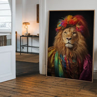 Rainbow Lion Animal Portrait Print