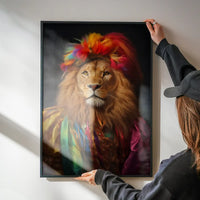 Rainbow Lion Animal Portrait Print