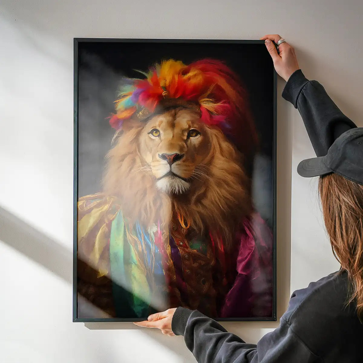 Rainbow Lion Animal Portrait Print
