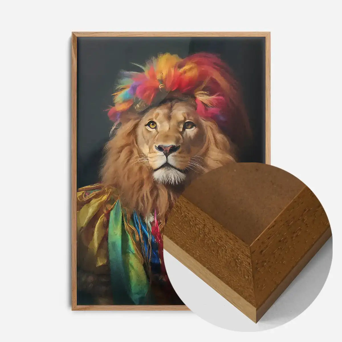 Rainbow Lion Animal Portrait Print