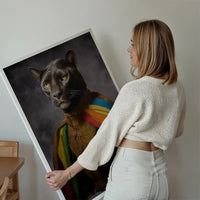 Rainbow Panther Animal Portrait Print