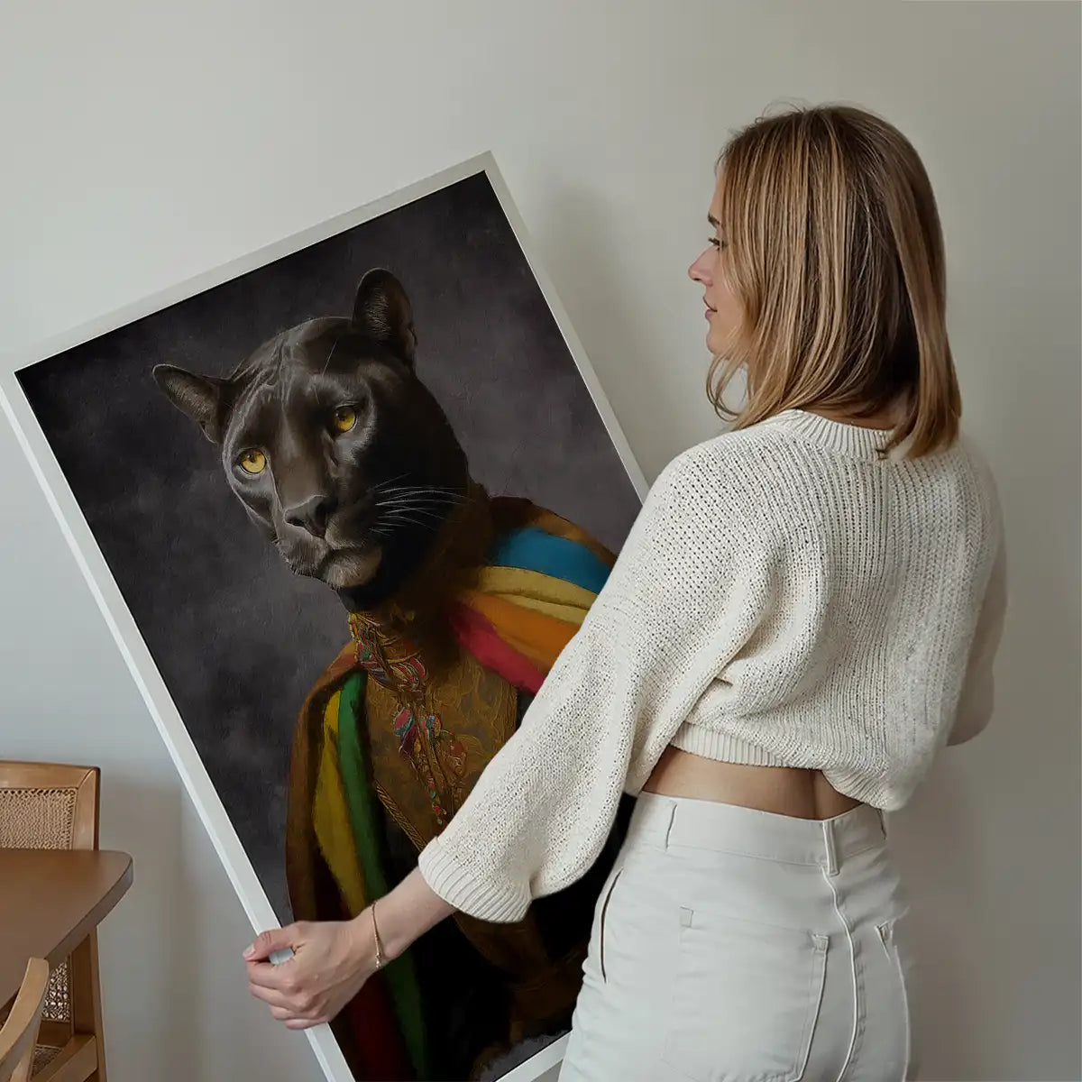 Rainbow Panther Animal Portrait Print
