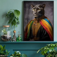 Rainbow Panther Animal Portrait Print