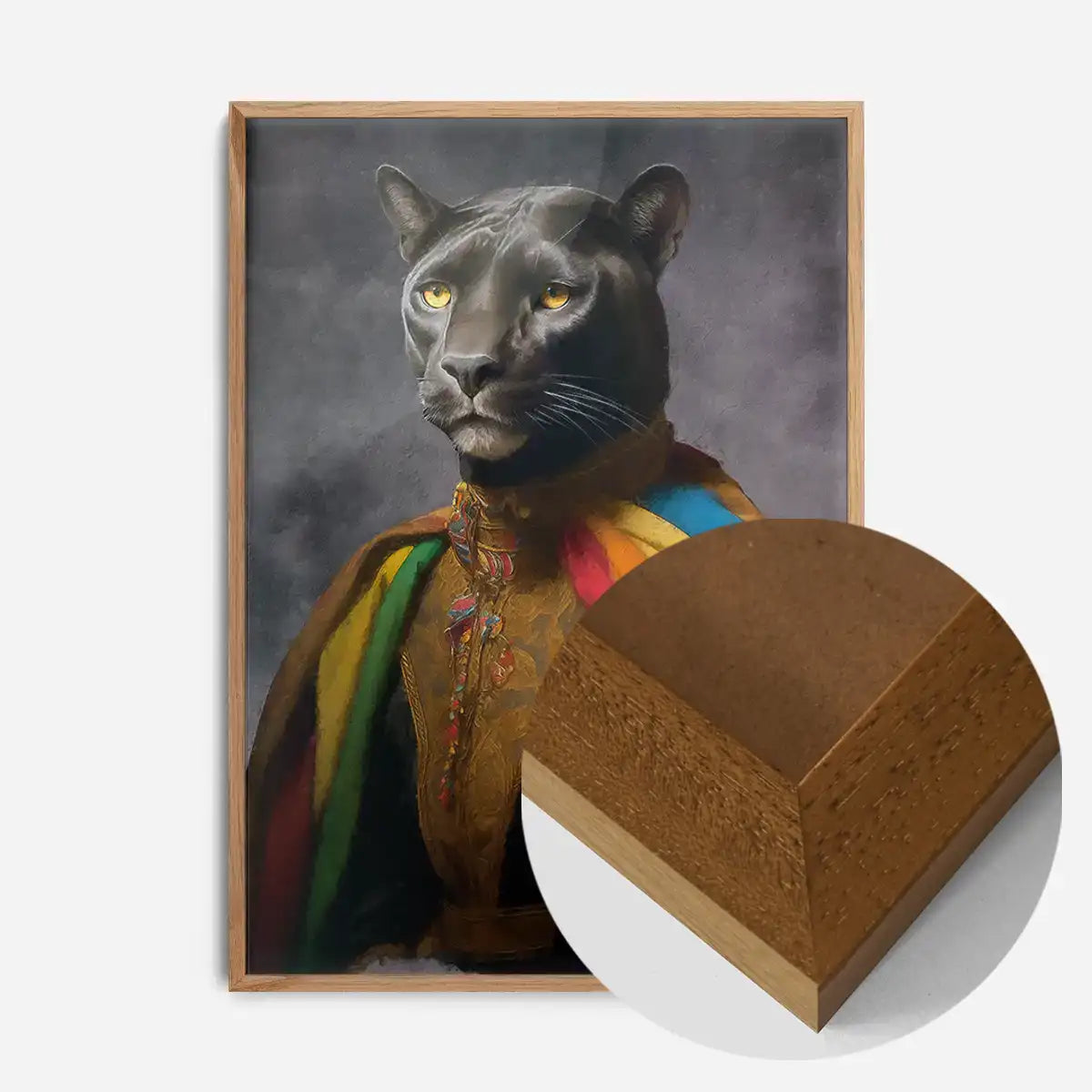 Rainbow Panther Animal Portrait Print