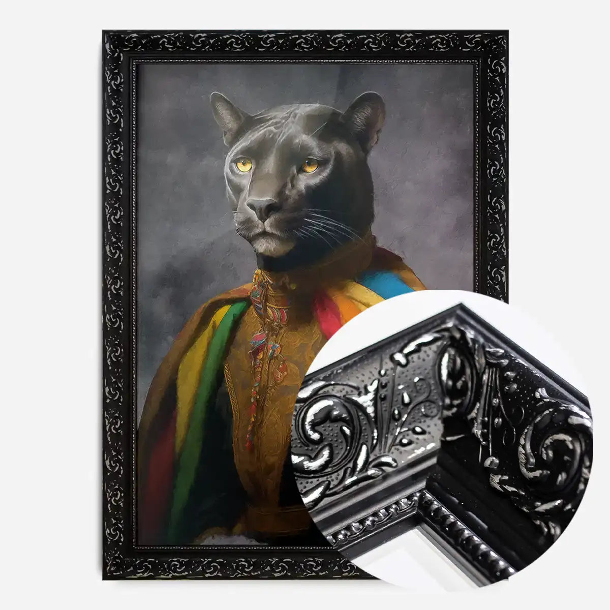 Rainbow Panther Animal Portrait Print