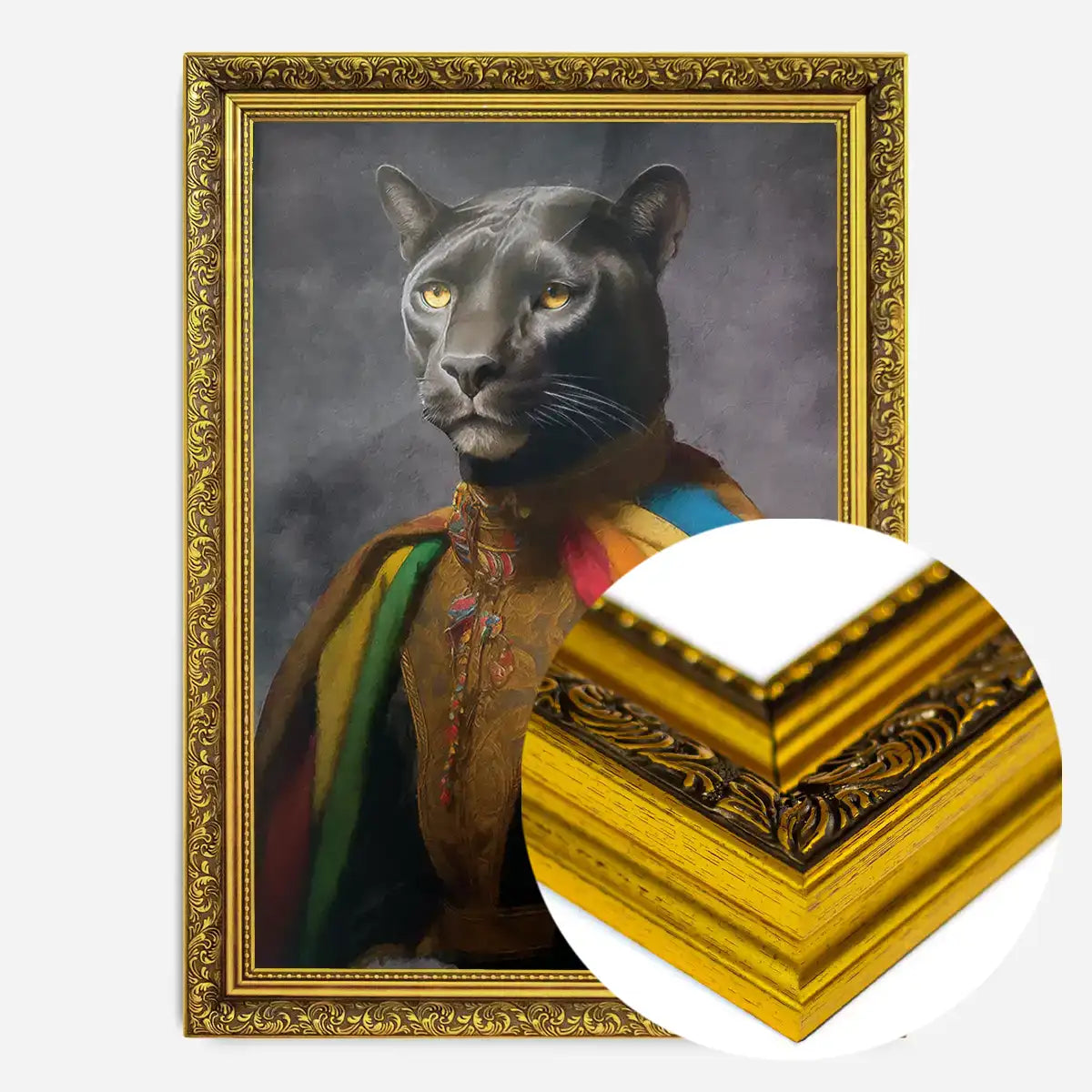 Rainbow Panther Animal Portrait Print