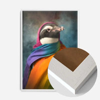 Rainbow Penguin Animal Portrait Print
