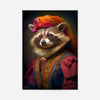 Rainbow Racoon Animal Portrait Print