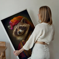 Rainbow Racoon Animal Portrait Print