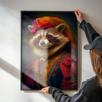 Rainbow Racoon Animal Portrait Print