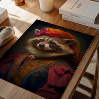 Rainbow Racoon Animal Portrait Print