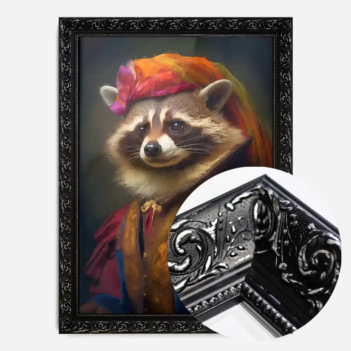 Rainbow Racoon Animal Portrait Print