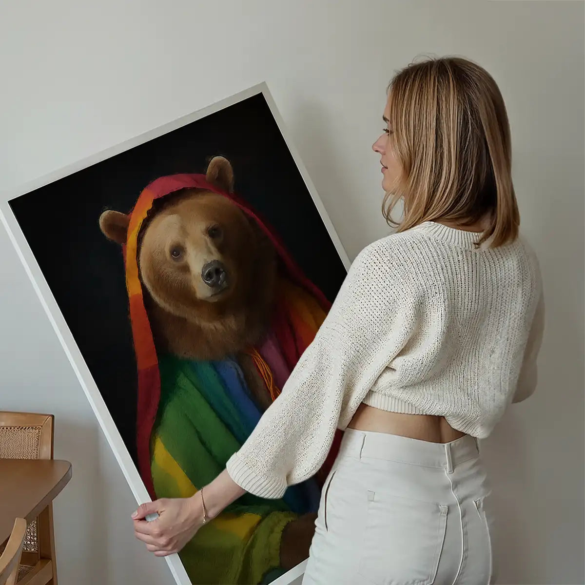 Rainbow Bear Animal Portrait Print
