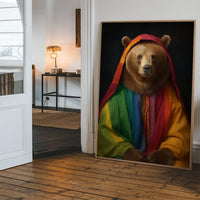Rainbow Bear Animal Portrait Print