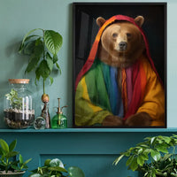 Rainbow Bear Animal Portrait Print