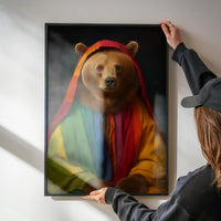 Rainbow Bear Animal Portrait Print