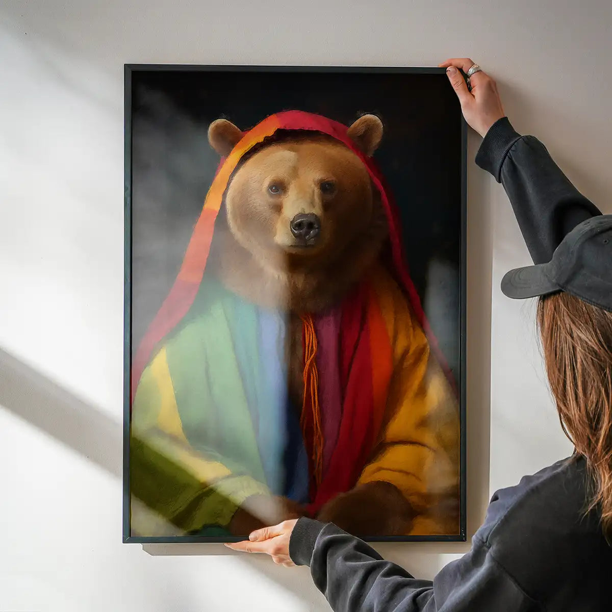 Rainbow Bear Animal Portrait Print