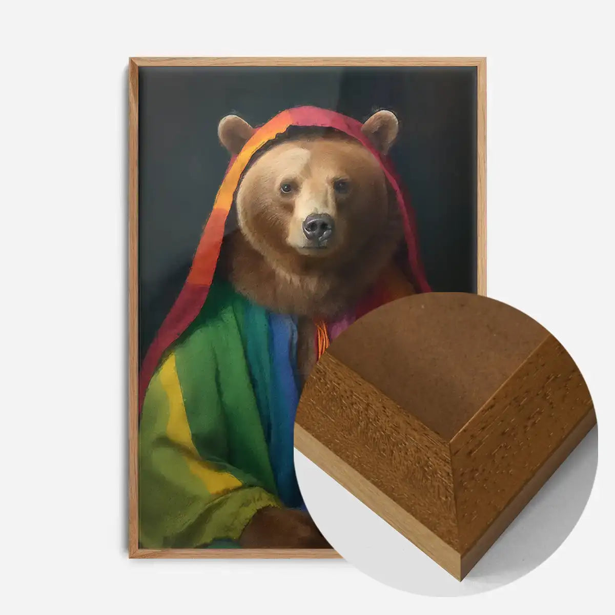 Rainbow Bear Animal Portrait Print