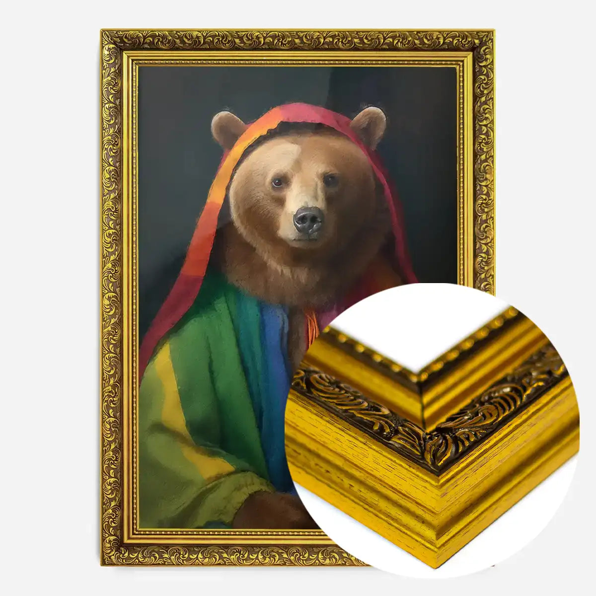 Rainbow Bear Animal Portrait Print