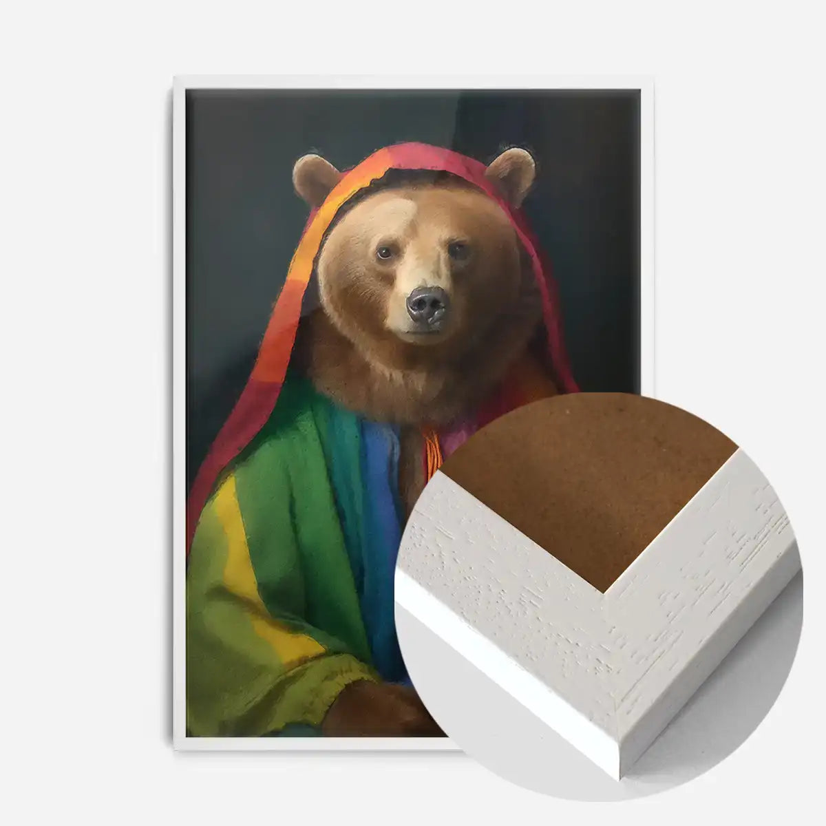 Rainbow Bear Animal Portrait Print