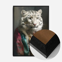 Rainbow Snow Leopard Animal Portrait Print