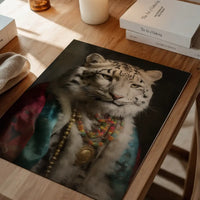 Rainbow Snow Leopard Animal Portrait Print