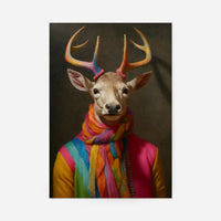 Rainbow Stag Animal Portrait Print
