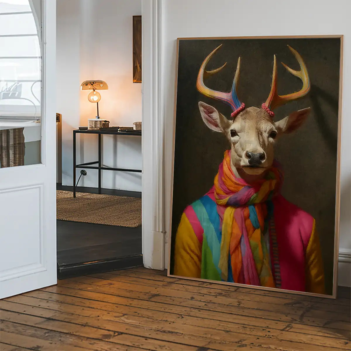 Rainbow Stag Animal Portrait Print
