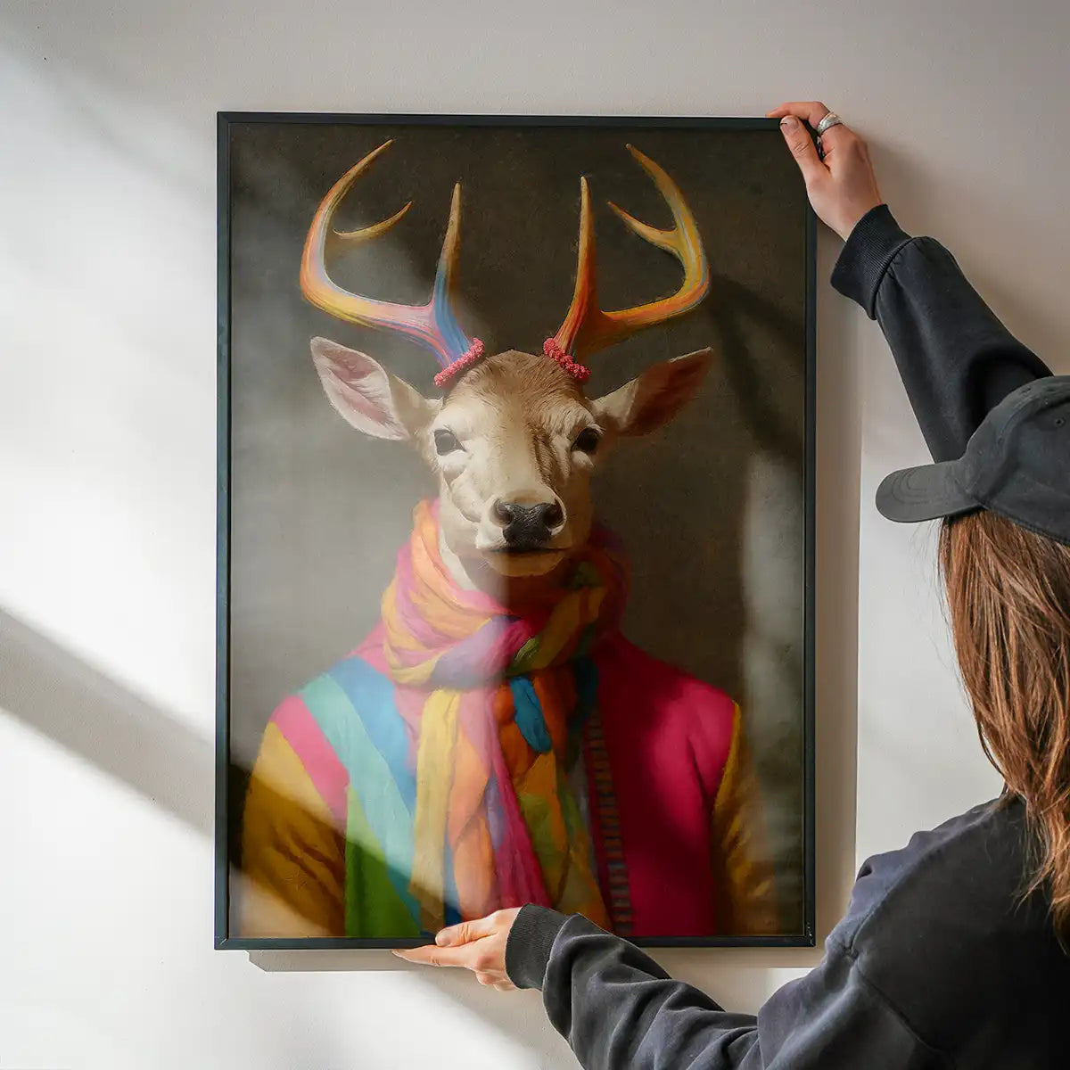 Rainbow Stag Animal Portrait Print