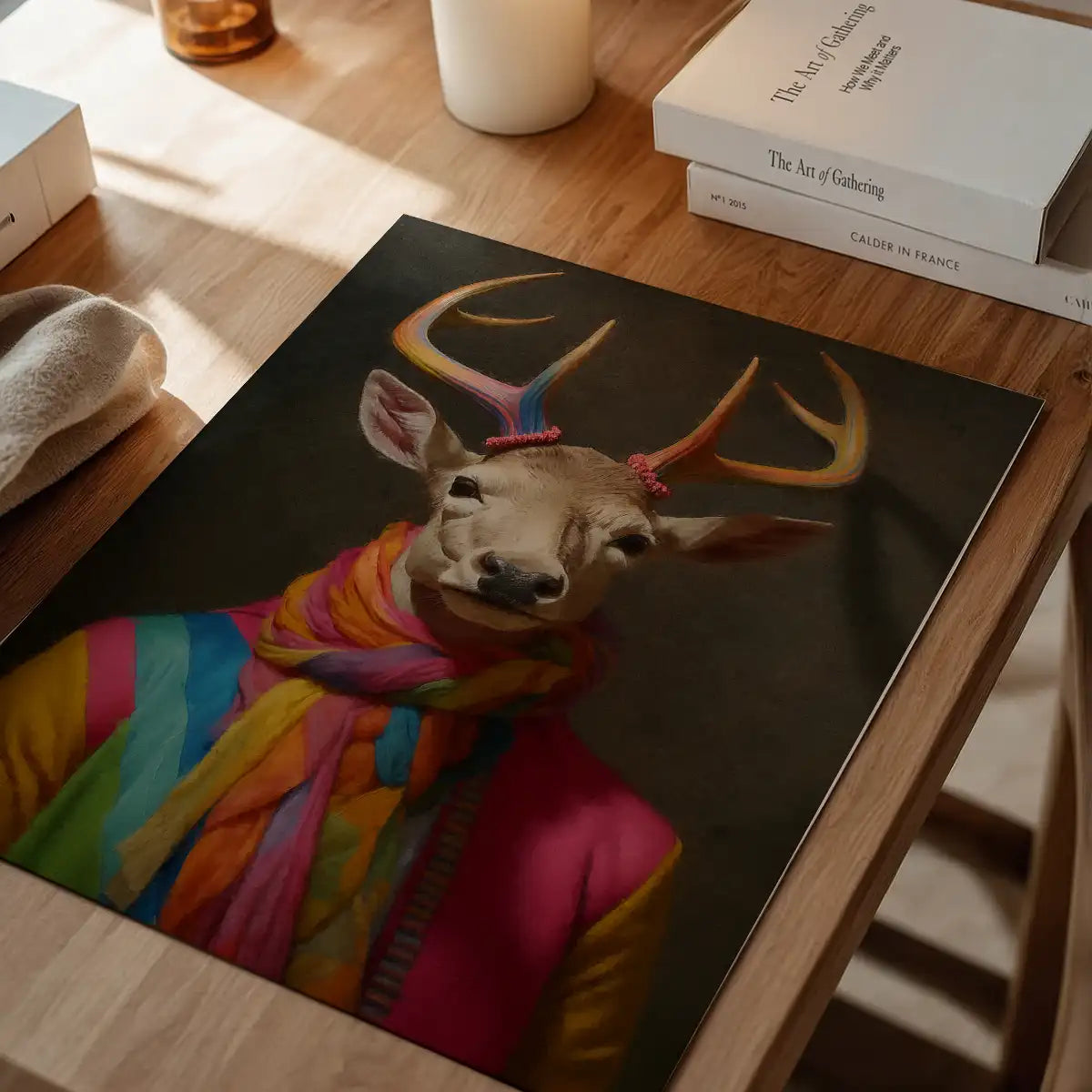 Rainbow Stag Animal Portrait Print