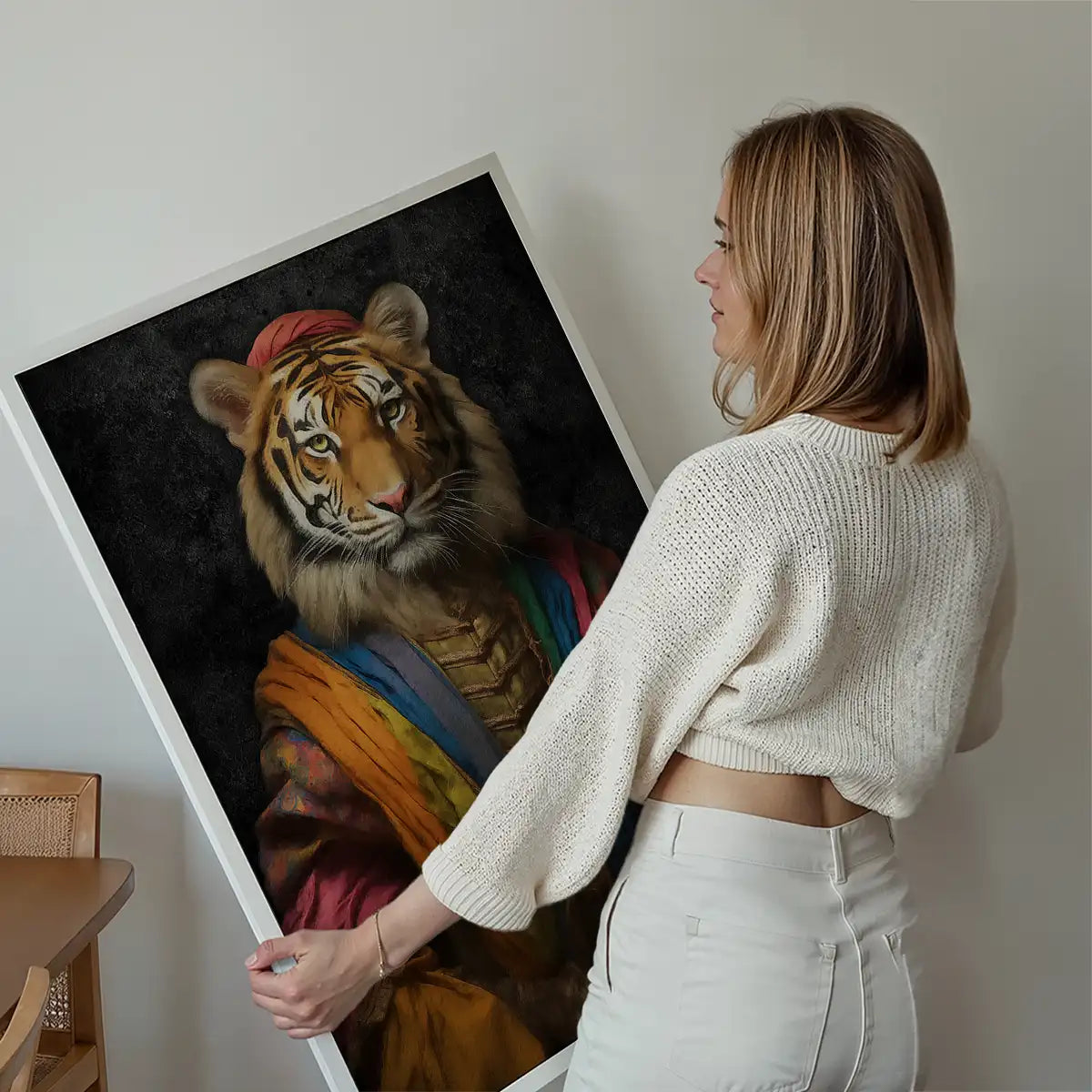 Rainbow Tiger Animal Portrait Print