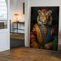 Rainbow Tiger Animal Portrait Print