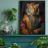 Rainbow Tiger Animal Portrait Print