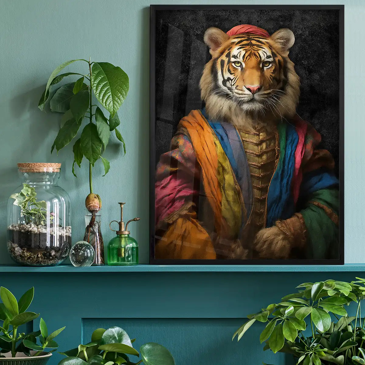 Rainbow Tiger Animal Portrait Print