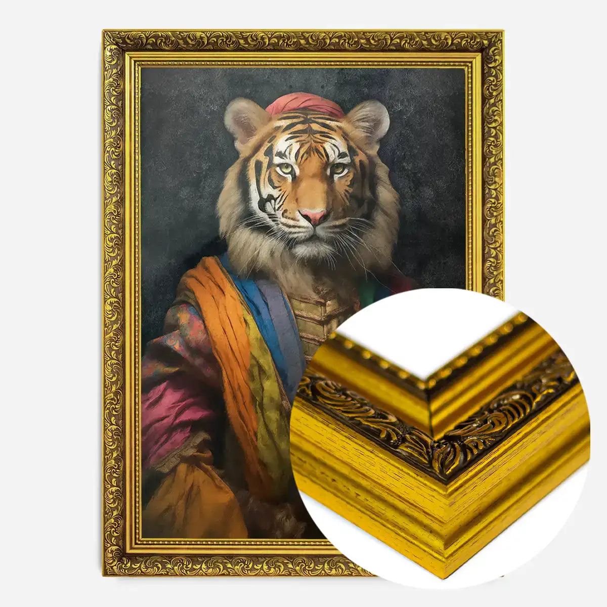 Rainbow Tiger Animal Portrait Print