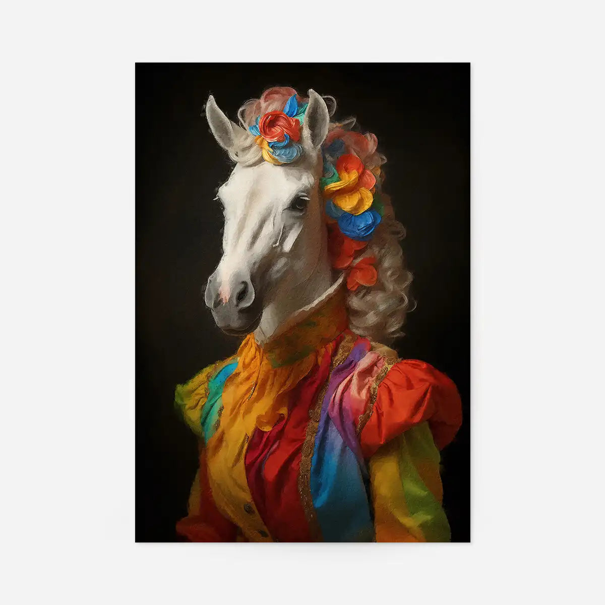 Rainbow Horse Animal Portrait Print