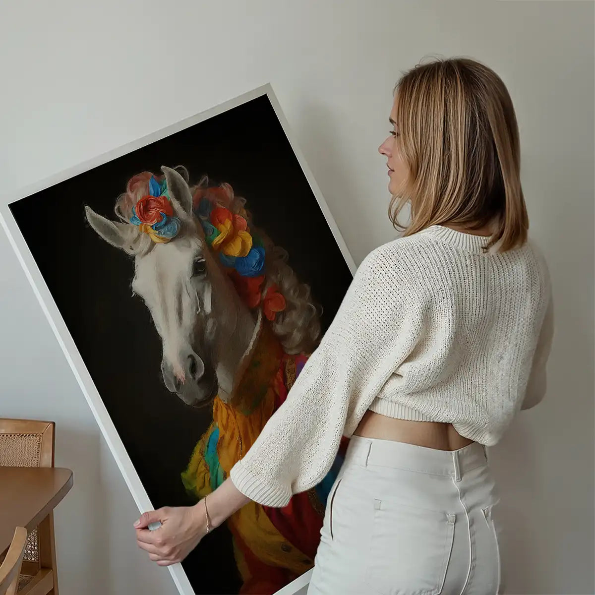Rainbow Horse Animal Portrait Print