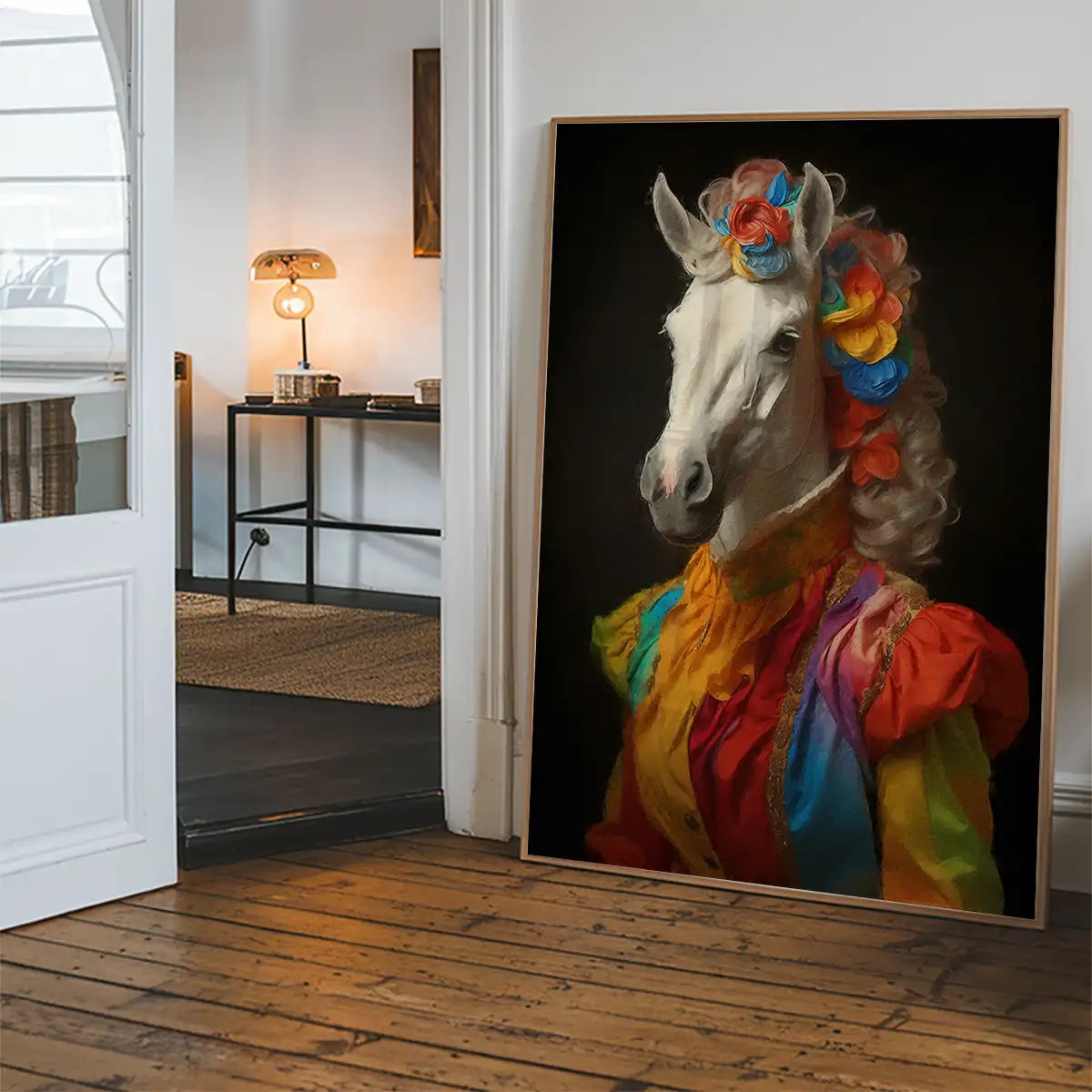 Rainbow Horse Animal Portrait Print